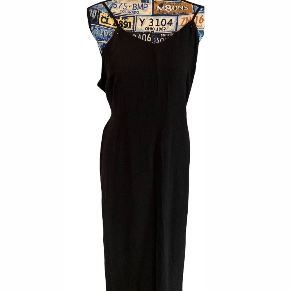 Xhilaration Black Spaghetti strap wide leg jumpsuit. Size Small